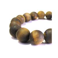 Bracelet oeil de tigre 2 boules 10 mm homme