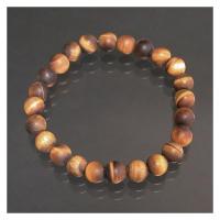 Bracelet oeil de tigre homme 10mm depoli